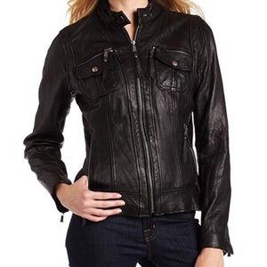 NWOT- Michael by Michael Kors Black Leather Jacket